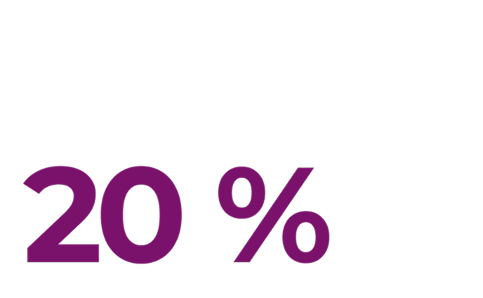 Vingt pour cent.