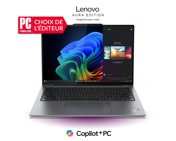 Le portable Lenovo ThinkPad X9 14 Édition Aura est doté d’une unité de traitement numérique allant jusqu’à 48 TOPS avec le plus récent processeur Intel et c’est un PC Copilot+.